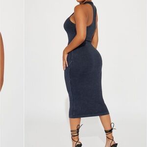 Renata Seamless Midi Dress Black Wash